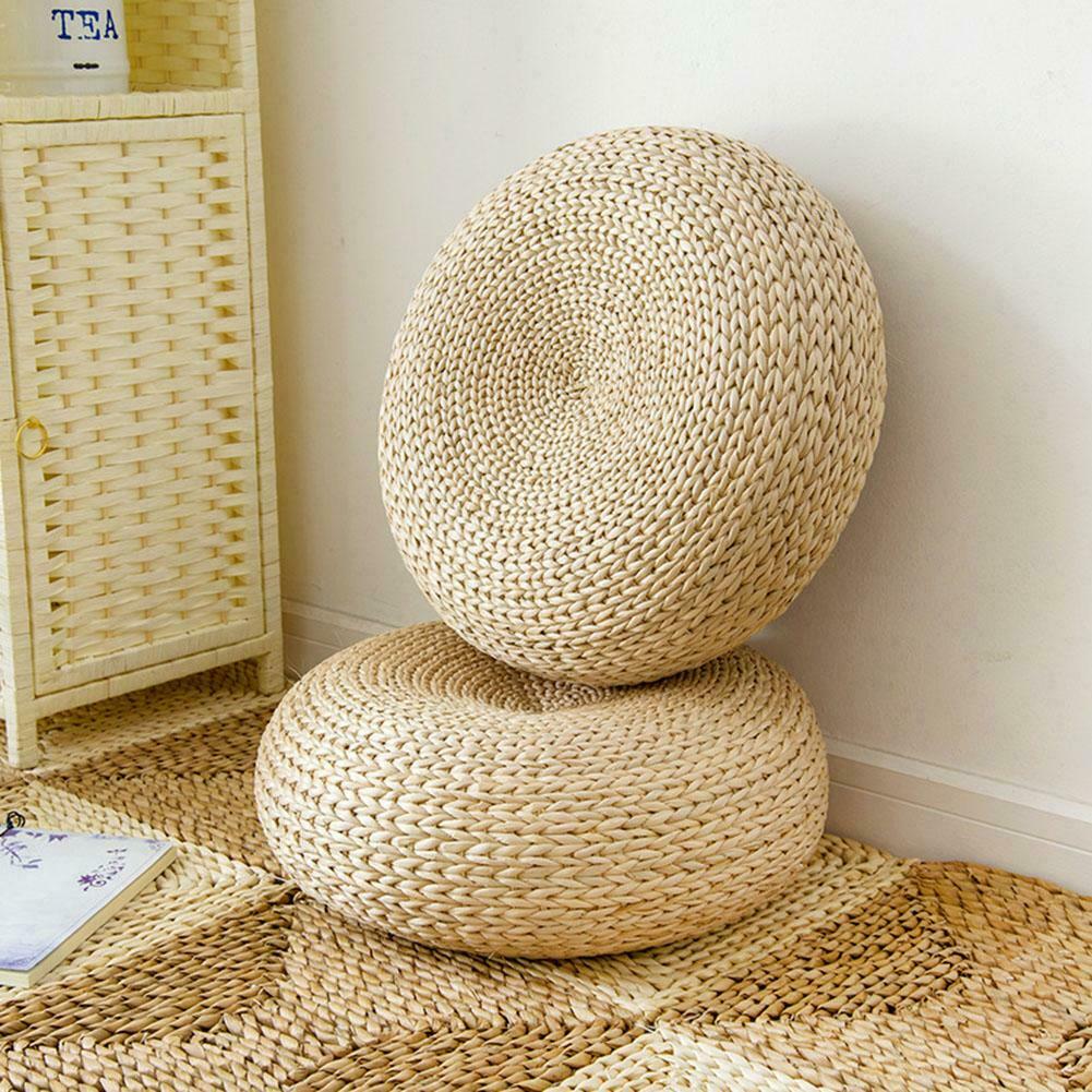 Natural Straw Round Floor Cushion