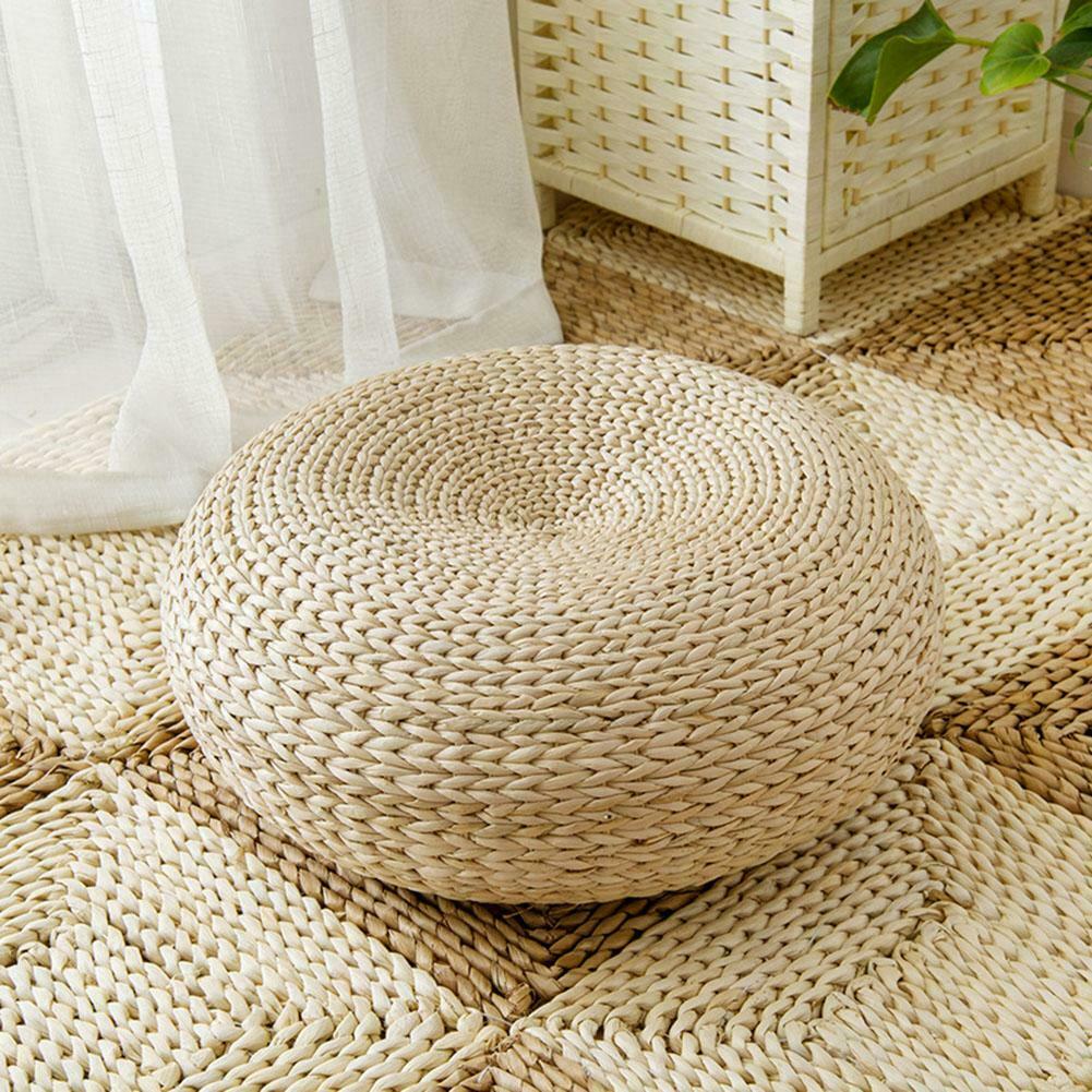Natural Straw Round Floor Cushion