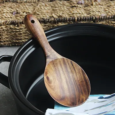 Natural Teak Wooden Rice Spoon Natural Teak Wooden Rice Spoon