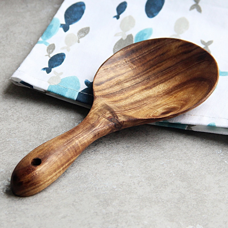 Natural Teak Wooden Rice Spoon Natural Teak Wooden Rice Spoon