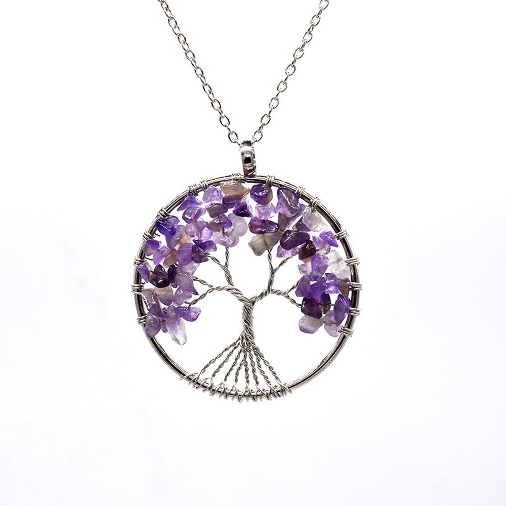 Natural Tree of Life Crystal Necklace