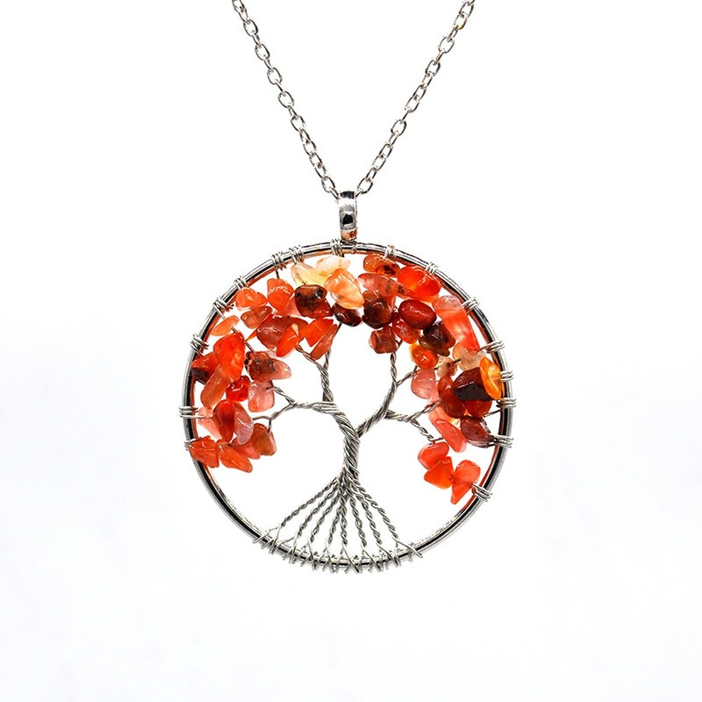 Natural Tree of Life Crystal Necklace