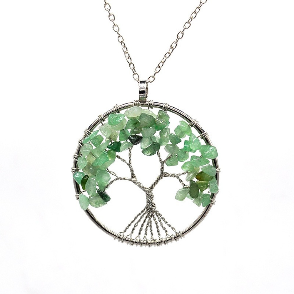 Natural Tree of Life Crystal Necklace