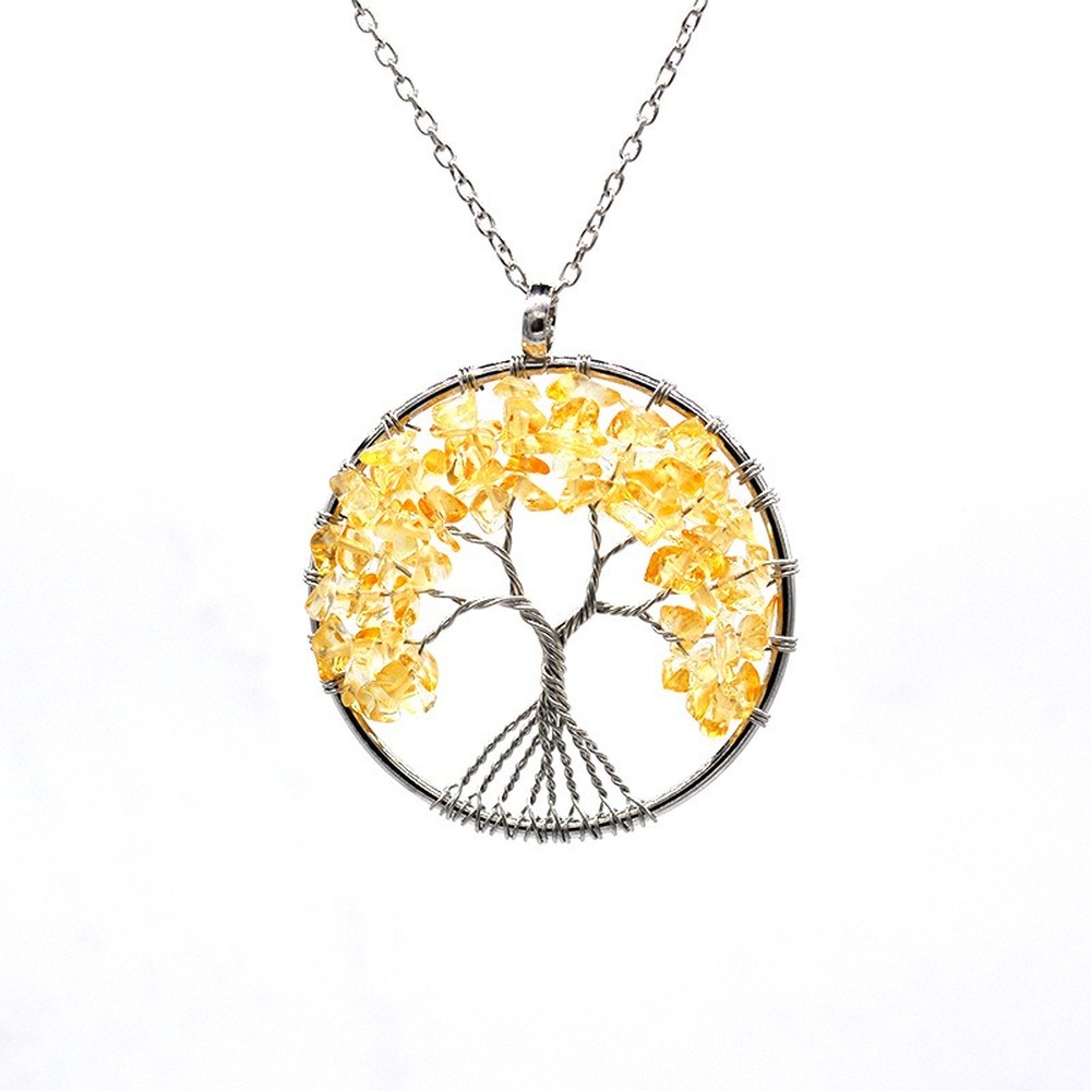 Natural Tree of Life Crystal Necklace
