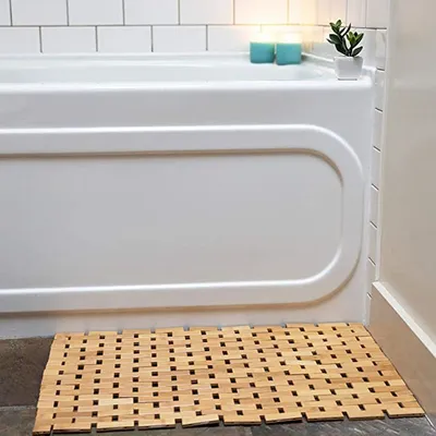 Natural Wood Bamboo Bathroom Mat