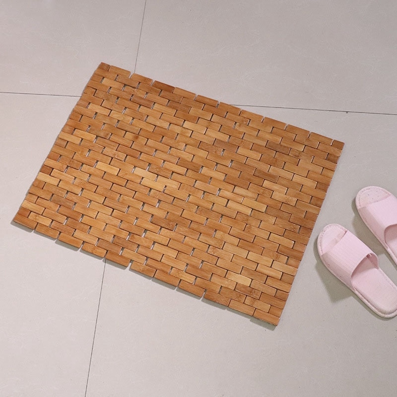 Natural Wood Bamboo Bathroom Mat