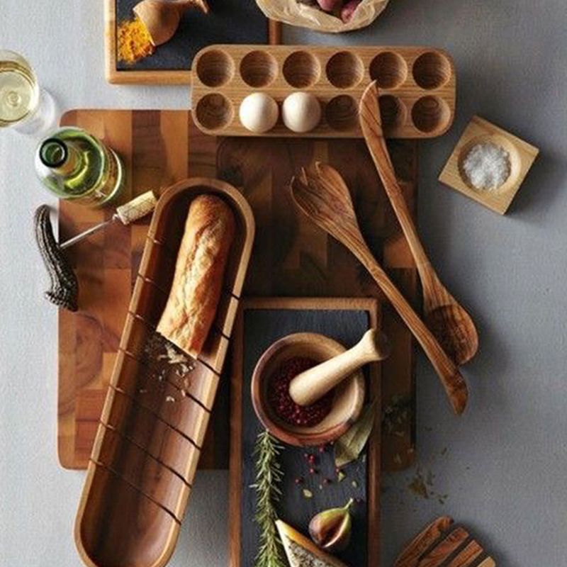 Natural Wood Egg Holder Tray