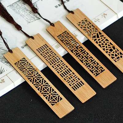 Natural Wooden Bookmark with Tassel