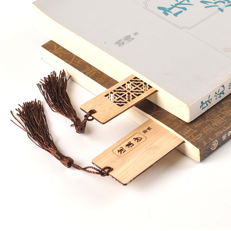 Natural Wooden Bookmark with Tassel