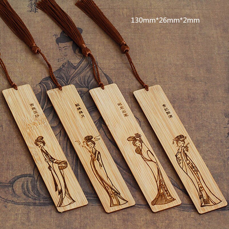 Natural Wooden Bookmark with Tassel