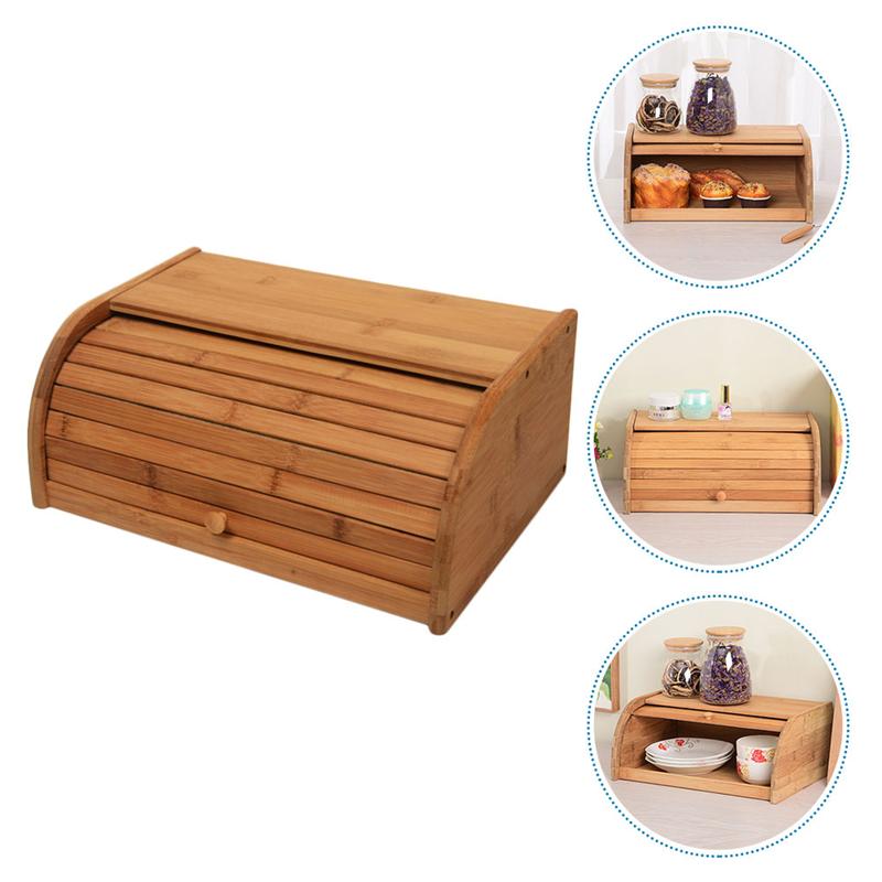Natural Wooden Bread Box