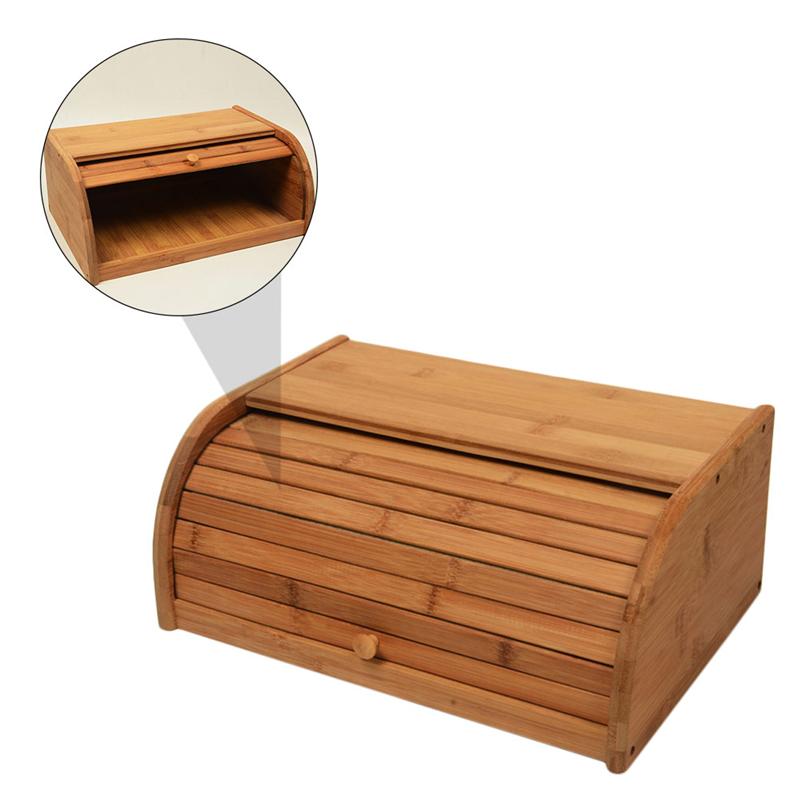 Natural Wooden Bread Box