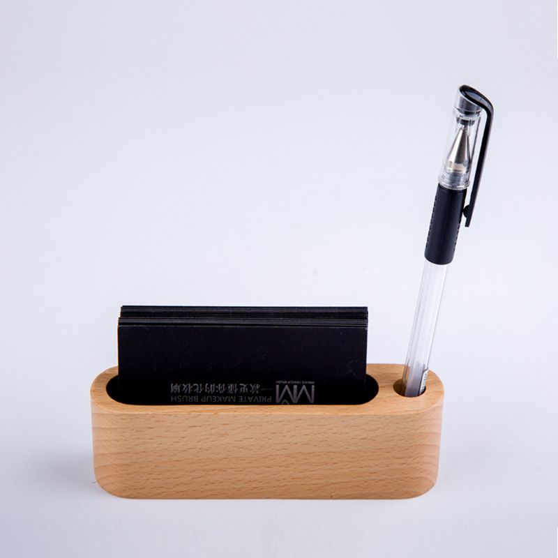 Natural Wooden Business Card Holder