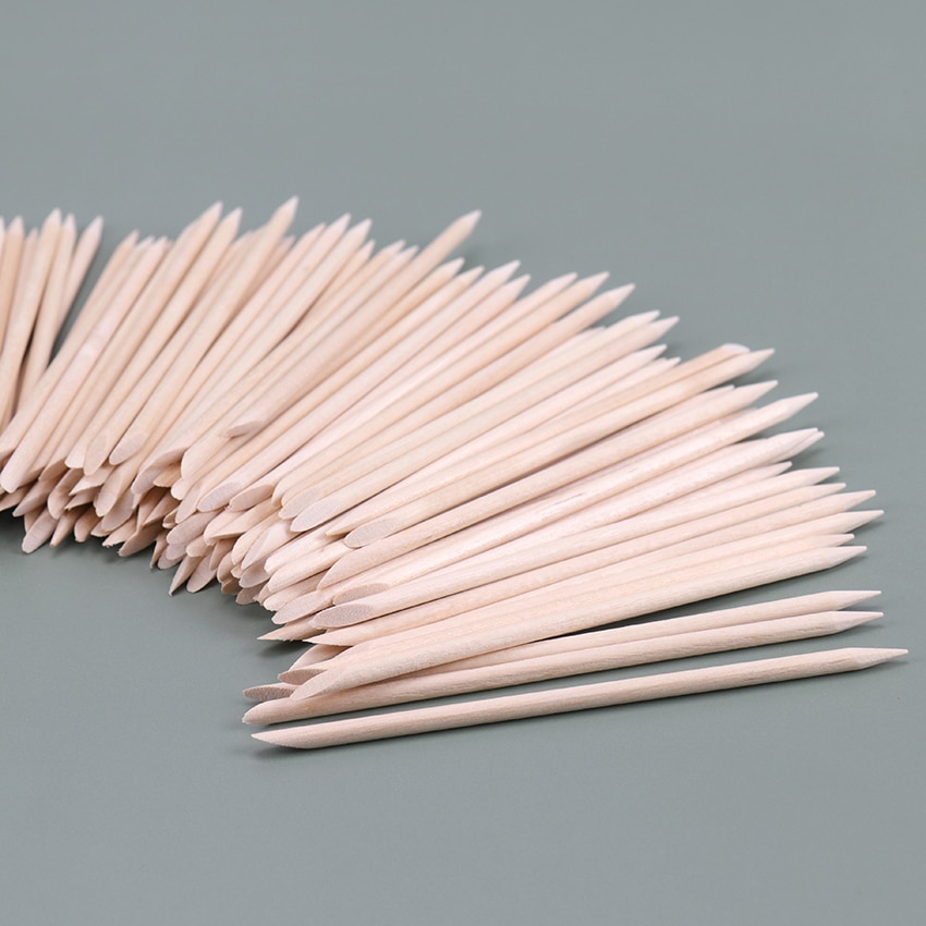 Natural Wooden Cuticle Sticks (100pcs)