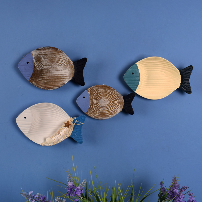 Natural Wooden Fish Wall Art (2pcs)