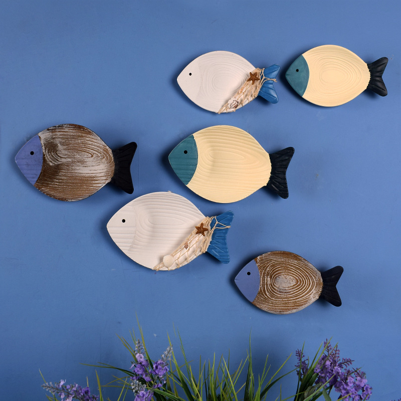 Natural Wooden Fish Wall Art (2pcs)