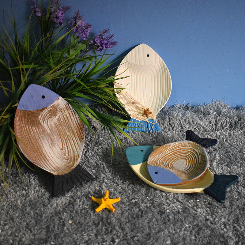 Natural Wooden Fish Wall Art (2pcs)