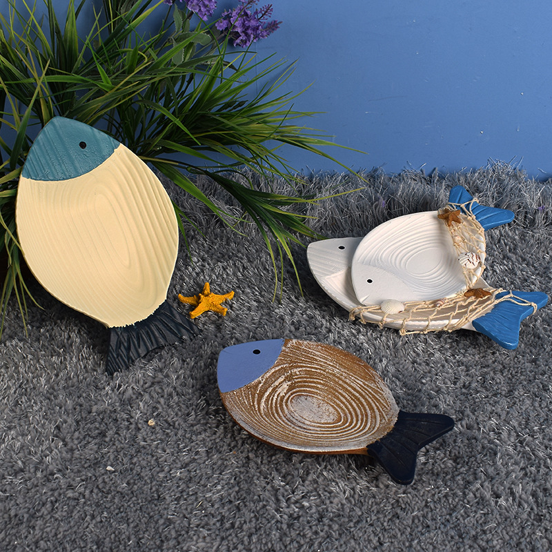 Natural Wooden Fish Wall Art (2pcs)