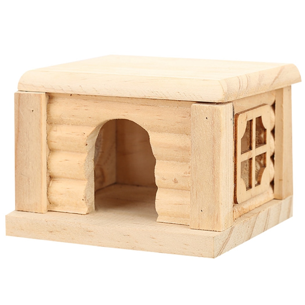 Natural Wooden Hamster Hideout House Natural Wooden Hamster Hideout House