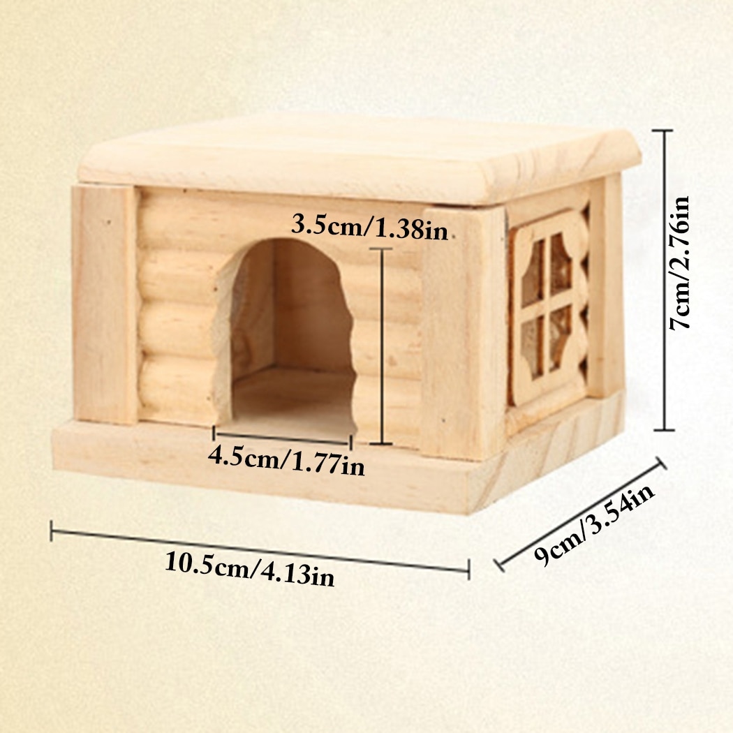 Natural Wooden Hamster Hideout House Natural Wooden Hamster Hideout House