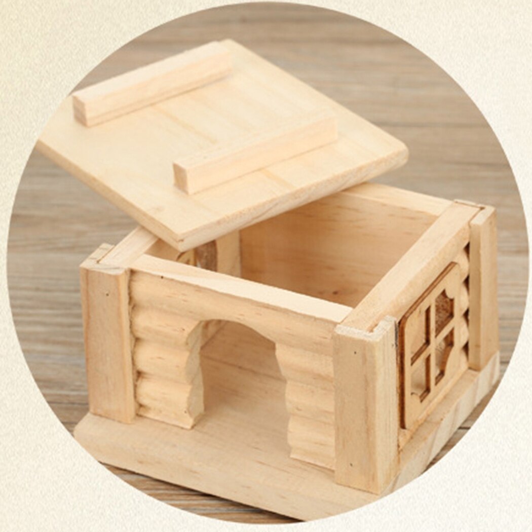 Natural Wooden Hamster Hideout House Natural Wooden Hamster Hideout House