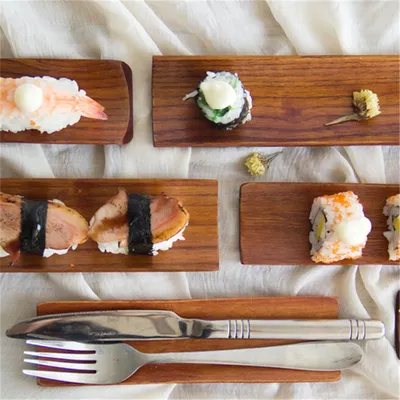 Natural Wooden Sushi Plate Tray Natural Wooden Sushi Plate Tray