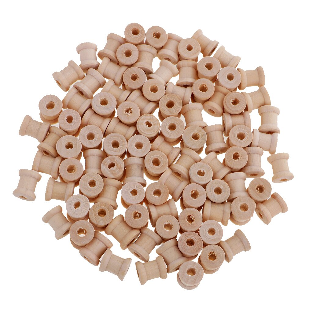 Natural Wooden Thread Spools (100pcs)