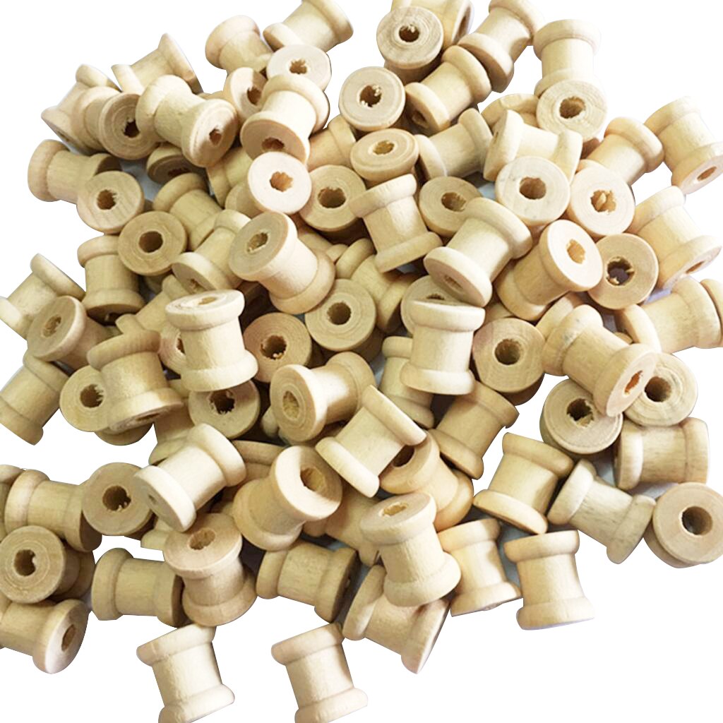Natural Wooden Thread Spools (100pcs) Natural Wooden Thread Spools (100pcs)