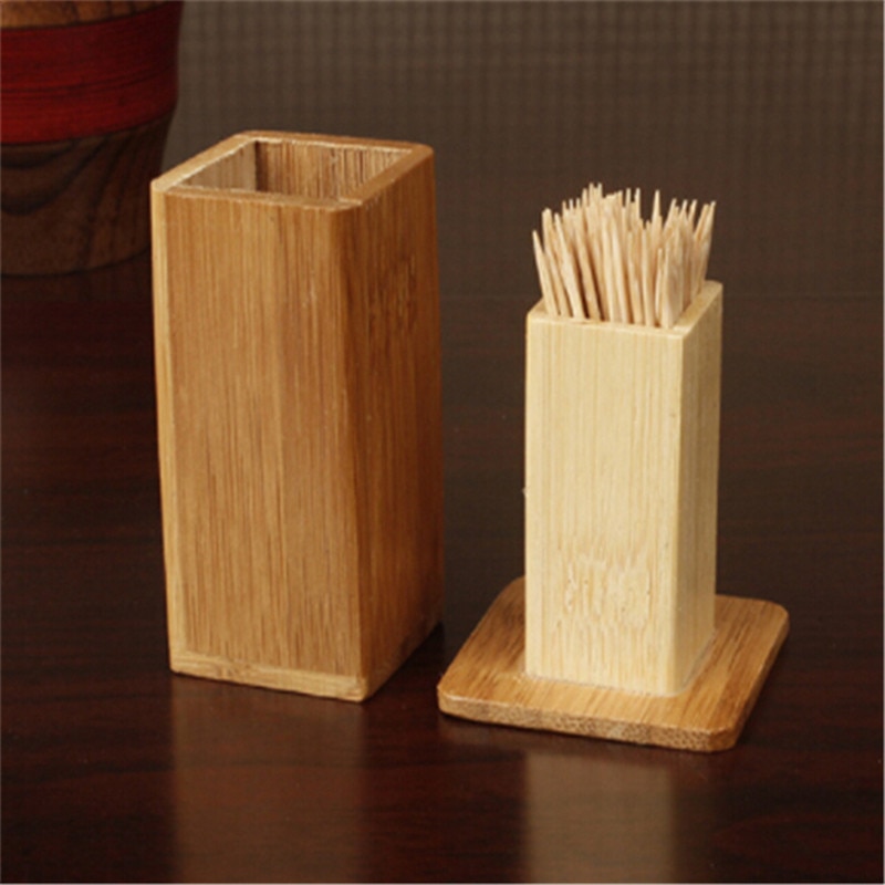 Natural Wooden Toothpick Holder