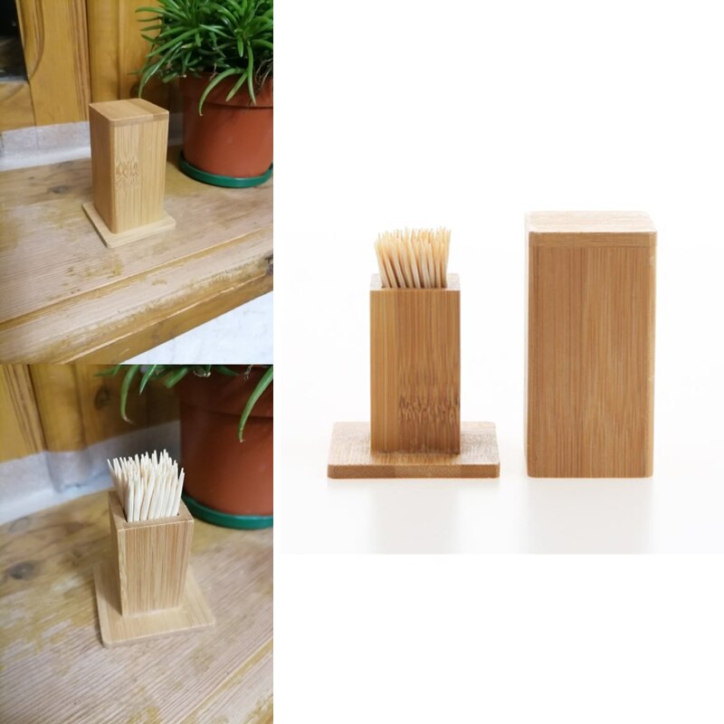 Natural Wooden Toothpick Holder