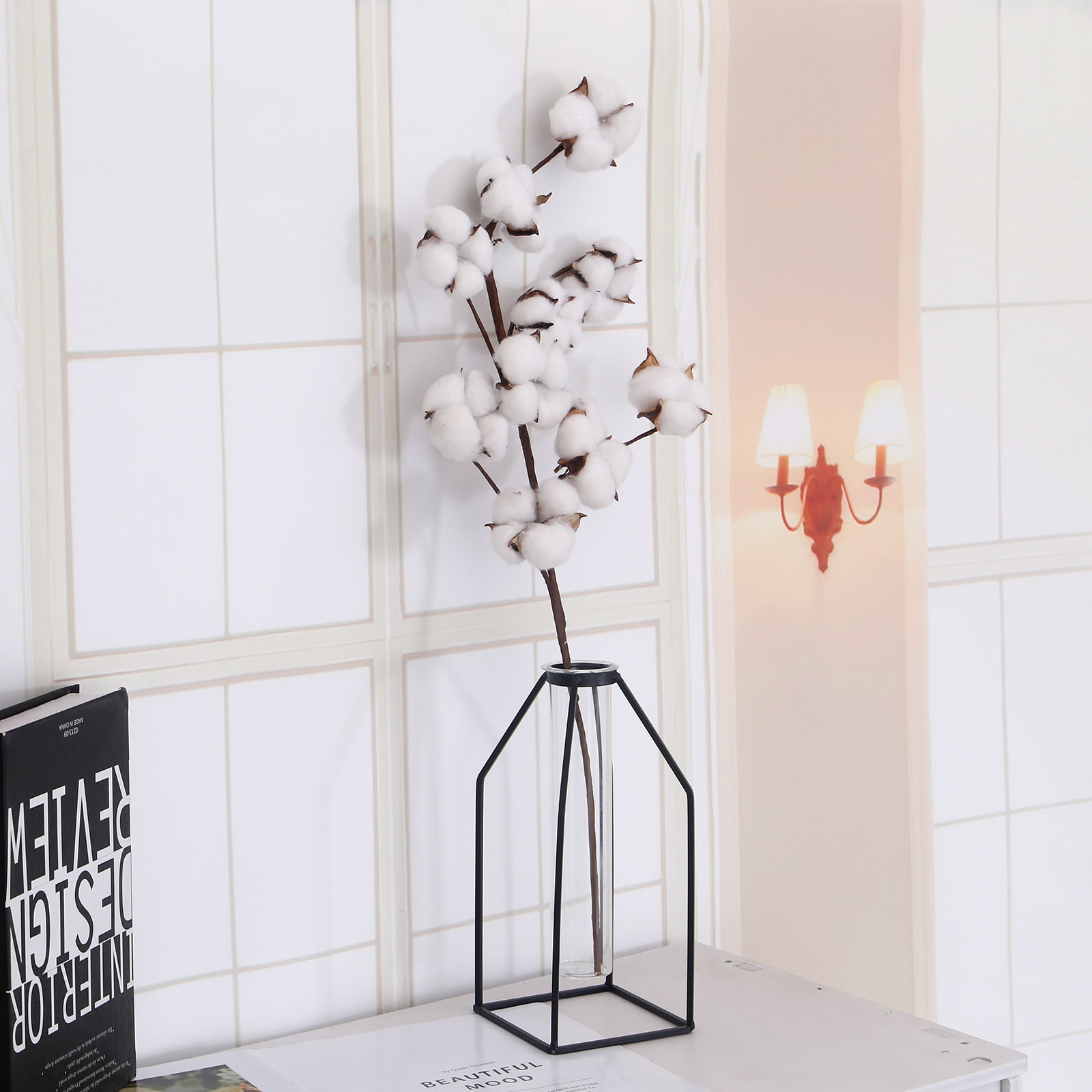 Naturally Dried Cotton Stem Home Ornament Naturally Dried Cotton Stem Home Ornament