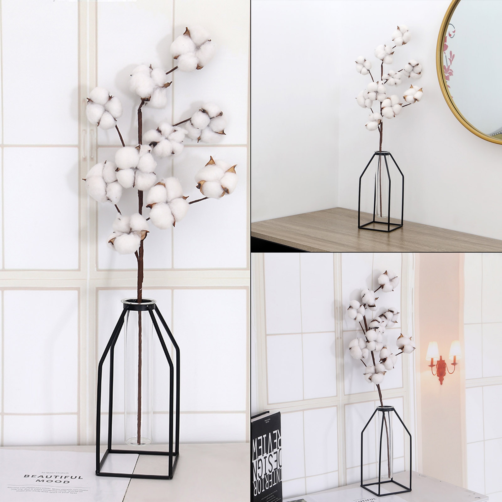 Naturally Dried Cotton Stem Home Ornament Naturally Dried Cotton Stem Home Ornament