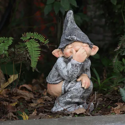 Naughty Garden Gnome Resin Figurine
