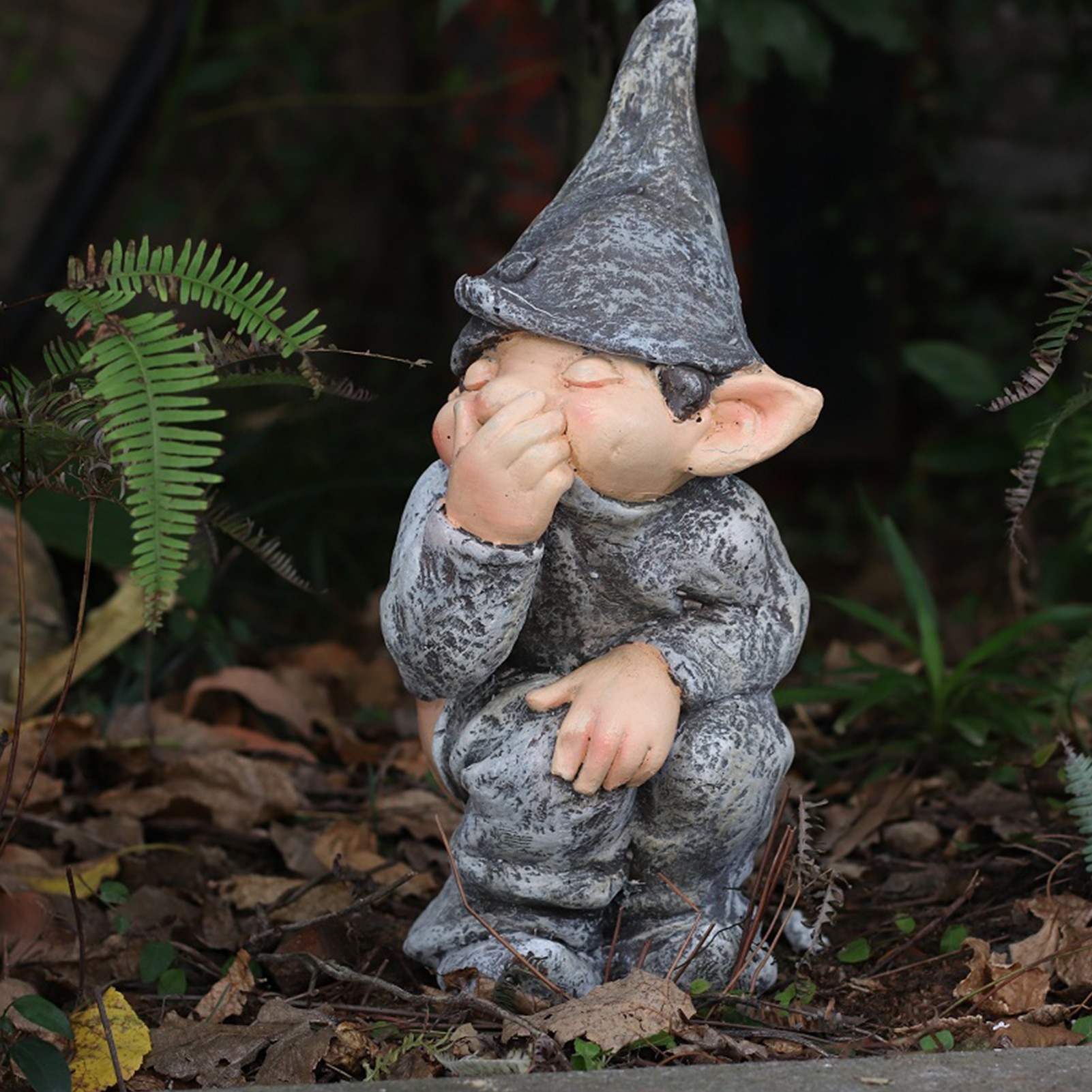 Naughty Garden Gnome Resin Figurine