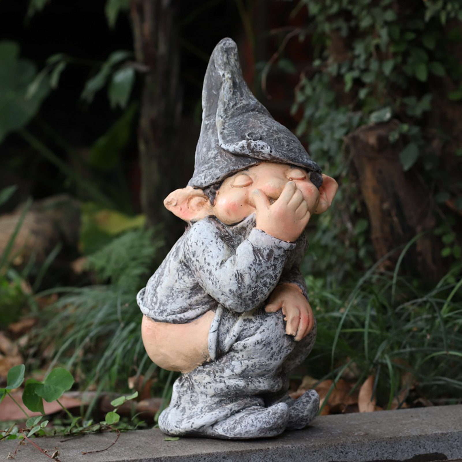 Naughty Garden Gnome Resin Figurine