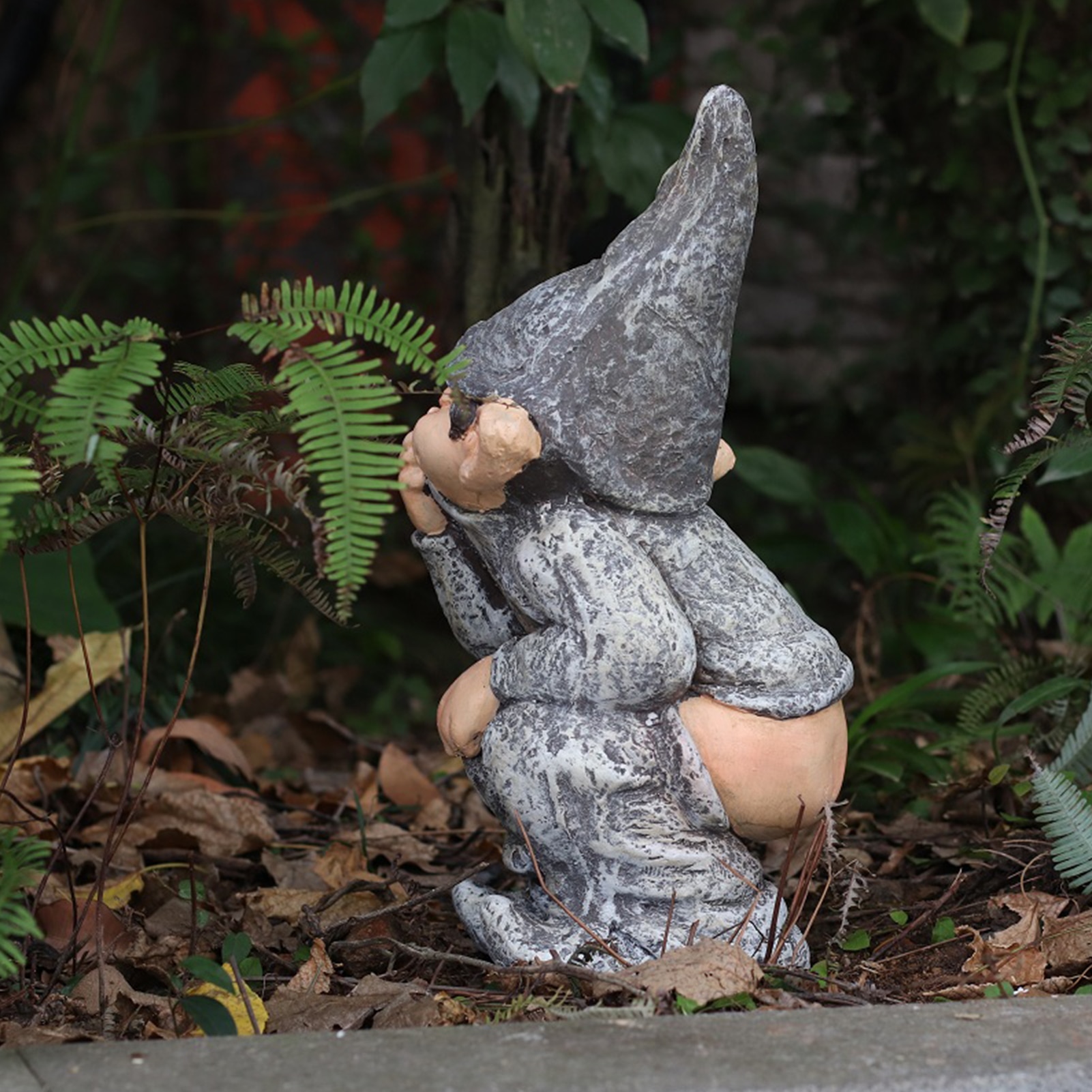 Naughty Garden Gnome Resin Figurine