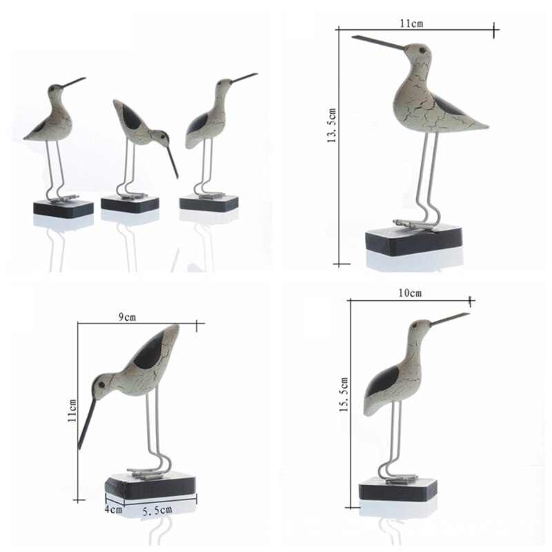 Nautical Decorative Wooden Birds (3pcs)