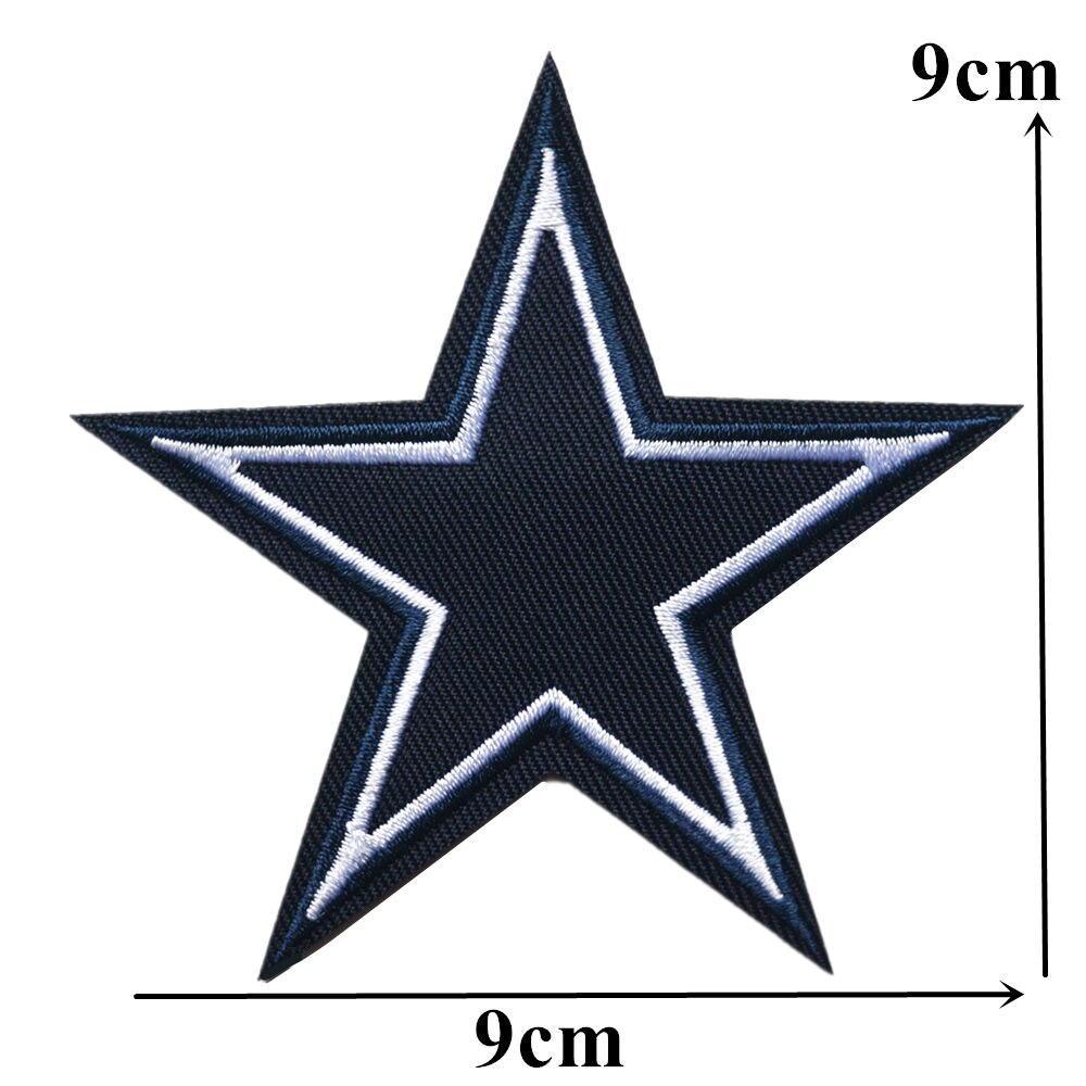 Navy Blue White Edge Star Patches (10 pcs )