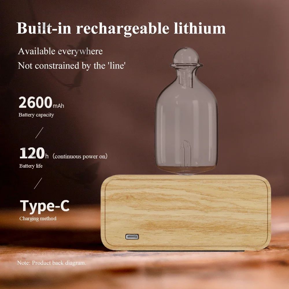 Nebulizing Essential Oil Diffuser Waterless Operated Aromatherapy Diffuser for Home Wood and Glass Aroma Diffuser Scent