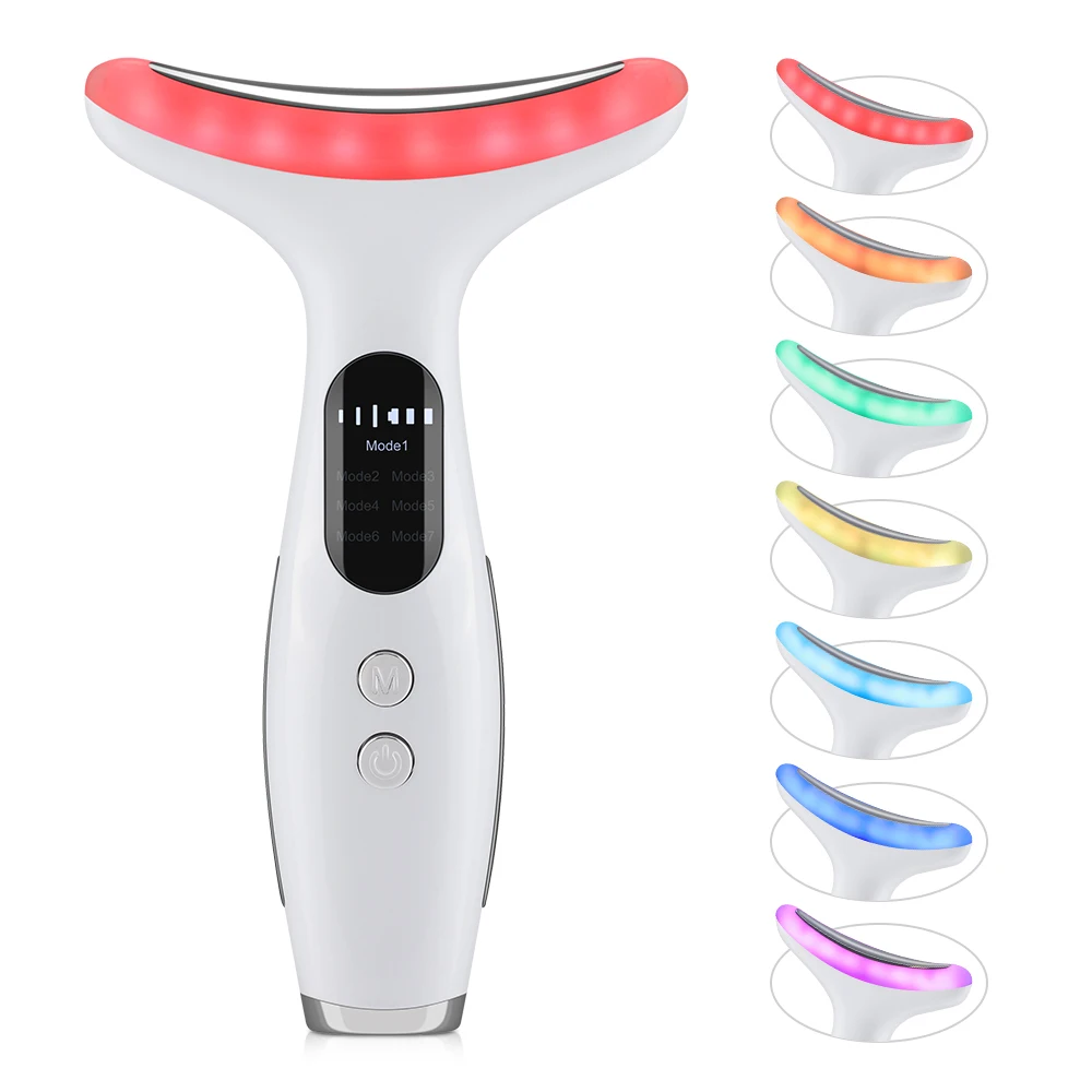 Neck Face Beauty Device 7 Color Light LED Photon Therapy Skin Tighten Reduce Double Chin Anti Wrinkle Facial Lifting Neck Face Beauty Device 7 Color Light LED Photon Therapy Skin Tighten Reduce Double Chin Anti Wrinkle Facial Lifting