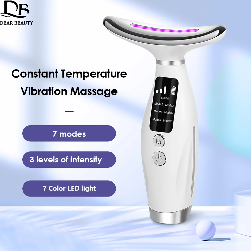 Neck Face Beauty Device 7 Color Light LED Photon Therapy Skin Tighten Reduce Double Chin Anti Wrinkle Facial Lifting Neck Face Beauty Device 7 Color Light LED Photon Therapy Skin Tighten Reduce Double Chin Anti Wrinkle Facial Lifting