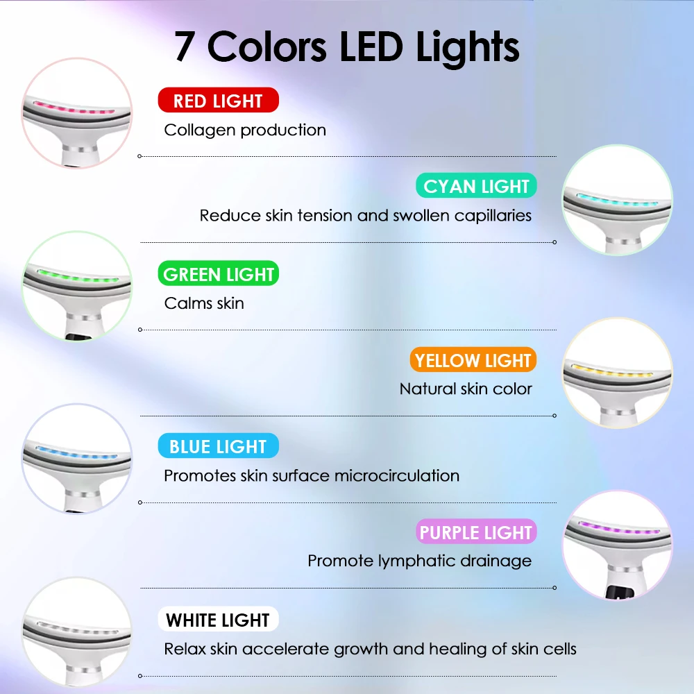 Neck Face Beauty Device 7 Color Light LED Photon Therapy Skin Tighten Reduce Double Chin Anti Wrinkle Facial Lifting Neck Face Beauty Device 7 Color Light LED Photon Therapy Skin Tighten Reduce Double Chin Anti Wrinkle Facial Lifting