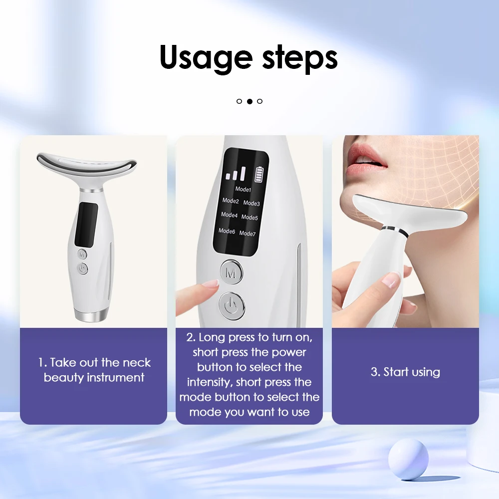 Neck Face Beauty Device 7 Color Light LED Photon Therapy Skin Tighten Reduce Double Chin Anti Wrinkle Facial Lifting Neck Face Beauty Device 7 Color Light LED Photon Therapy Skin Tighten Reduce Double Chin Anti Wrinkle Facial Lifting