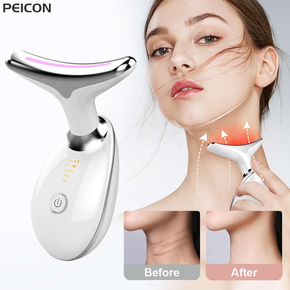 Neck Face Beauty Device EMS Neck Face Lifting Massager Skin Tighten Device LED Photon Therapy Anti Wrinkle Double Chin Neck Face Beauty Device EMS Neck Face Lifting Massager Skin Tighten Device LED Photon Therapy Anti Wrinkle Double Chin