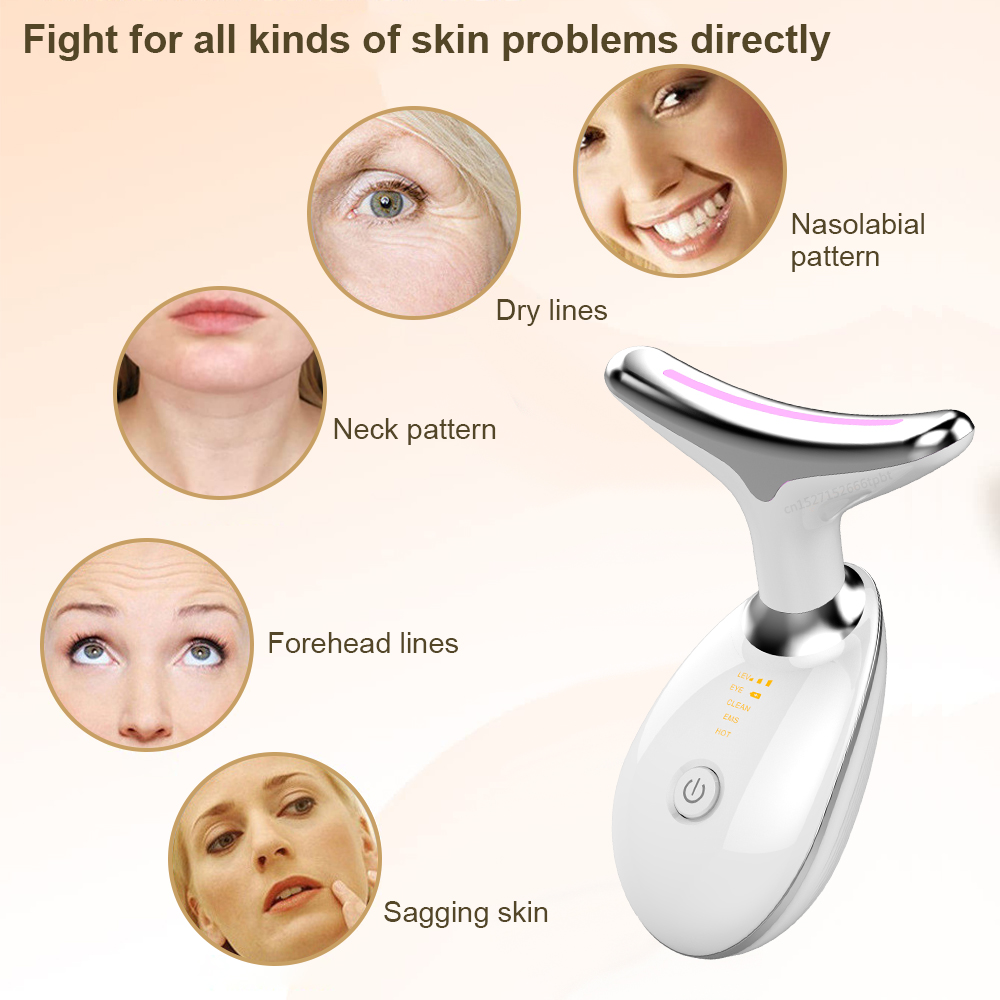 Neck Face Beauty Device EMS Neck Face Lifting Massager Skin Tighten Device LED Photon Therapy Anti Wrinkle Double Chin Neck Face Beauty Device EMS Neck Face Lifting Massager Skin Tighten Device LED Photon Therapy Anti Wrinkle Double Chin