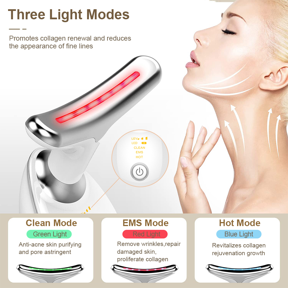 Neck Face Beauty Device EMS Neck Face Lifting Massager Skin Tighten Device LED Photon Therapy Anti Wrinkle Double Chin Neck Face Beauty Device EMS Neck Face Lifting Massager Skin Tighten Device LED Photon Therapy Anti Wrinkle Double Chin