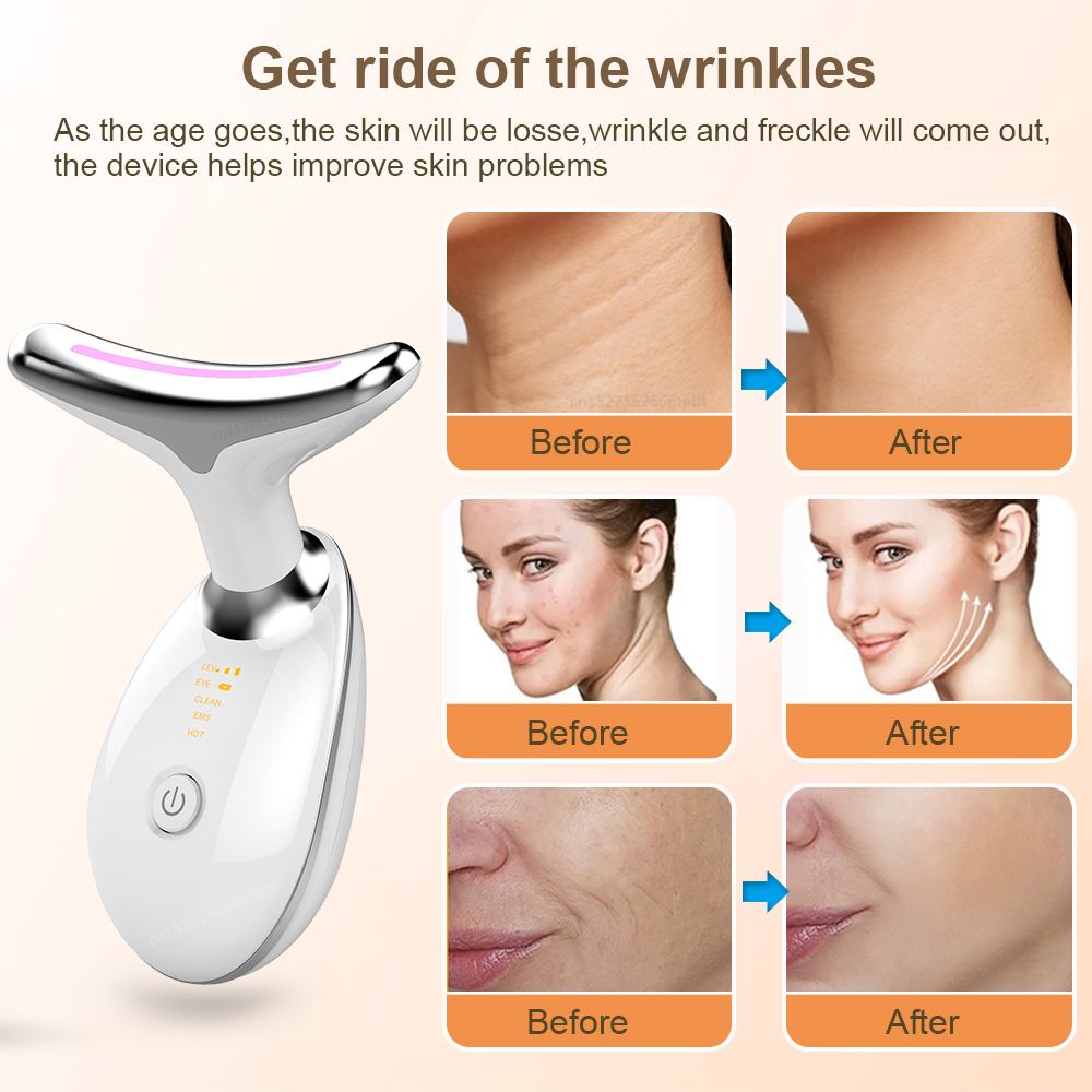 Neck Face Beauty Device EMS Neck Face Lifting Massager Skin Tighten Device LED Photon Therapy Anti Wrinkle Double Chin Neck Face Beauty Device EMS Neck Face Lifting Massager Skin Tighten Device LED Photon Therapy Anti Wrinkle Double Chin