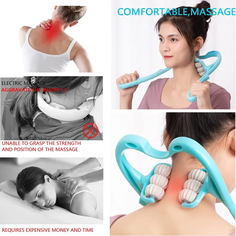 Neck Massager Handheld Shoulder Aids With Ball Shiatsu Deep Muscle Relaxation Massage Pain Relief Neck Massager Handheld Shoulder Aids With Ball Shiatsu Deep Muscle Relaxation Massage Pain Relief