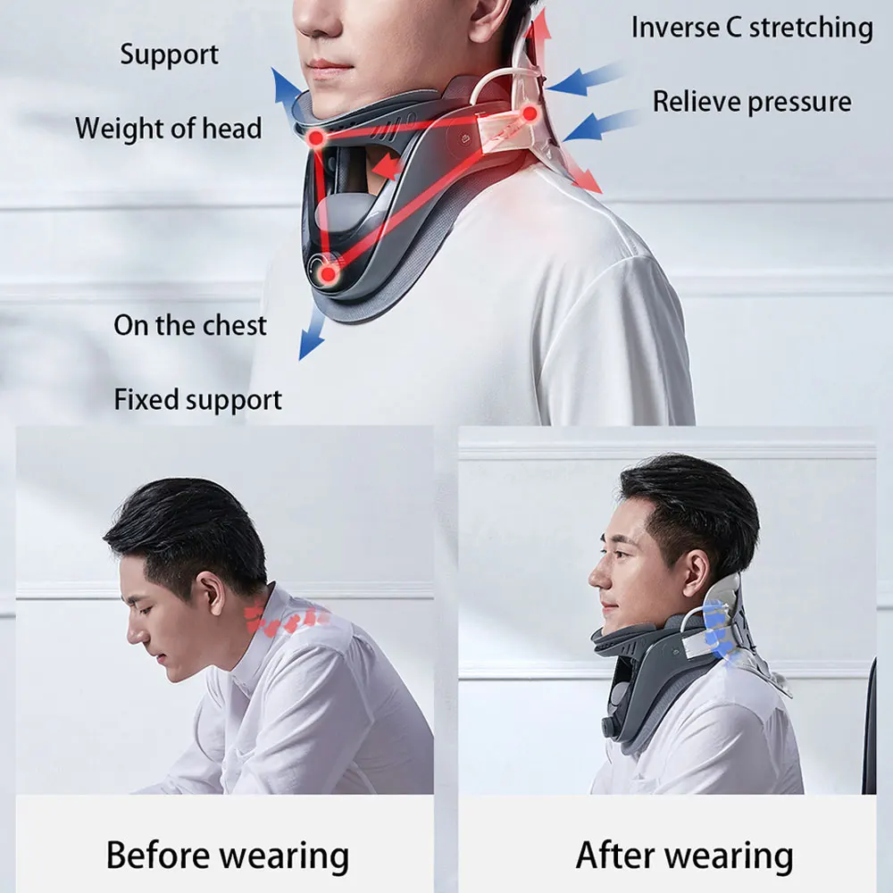 Neck Stretcher Cervical Traction Device Inflatable Cervical Vertebra Tractor Posture Corrector Cervical Collar Stretch