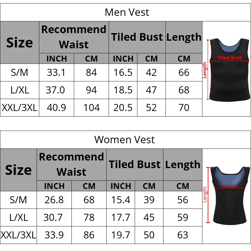 Neoprene Sweat Sauna Vest Waist Trainer Slimming Body Shapers Vest Shapewear Corset Gym Underwear Fat Burn Tank Top